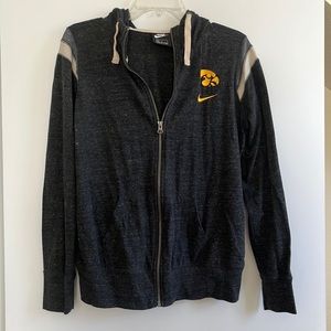 Grey NIKE Iowa Hawkeye Zip Up Jacket